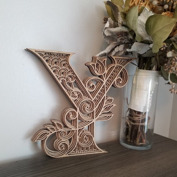 Letter R S T U V W X Y Z Wood Multi-layer Monogram - Picture 8 of 10